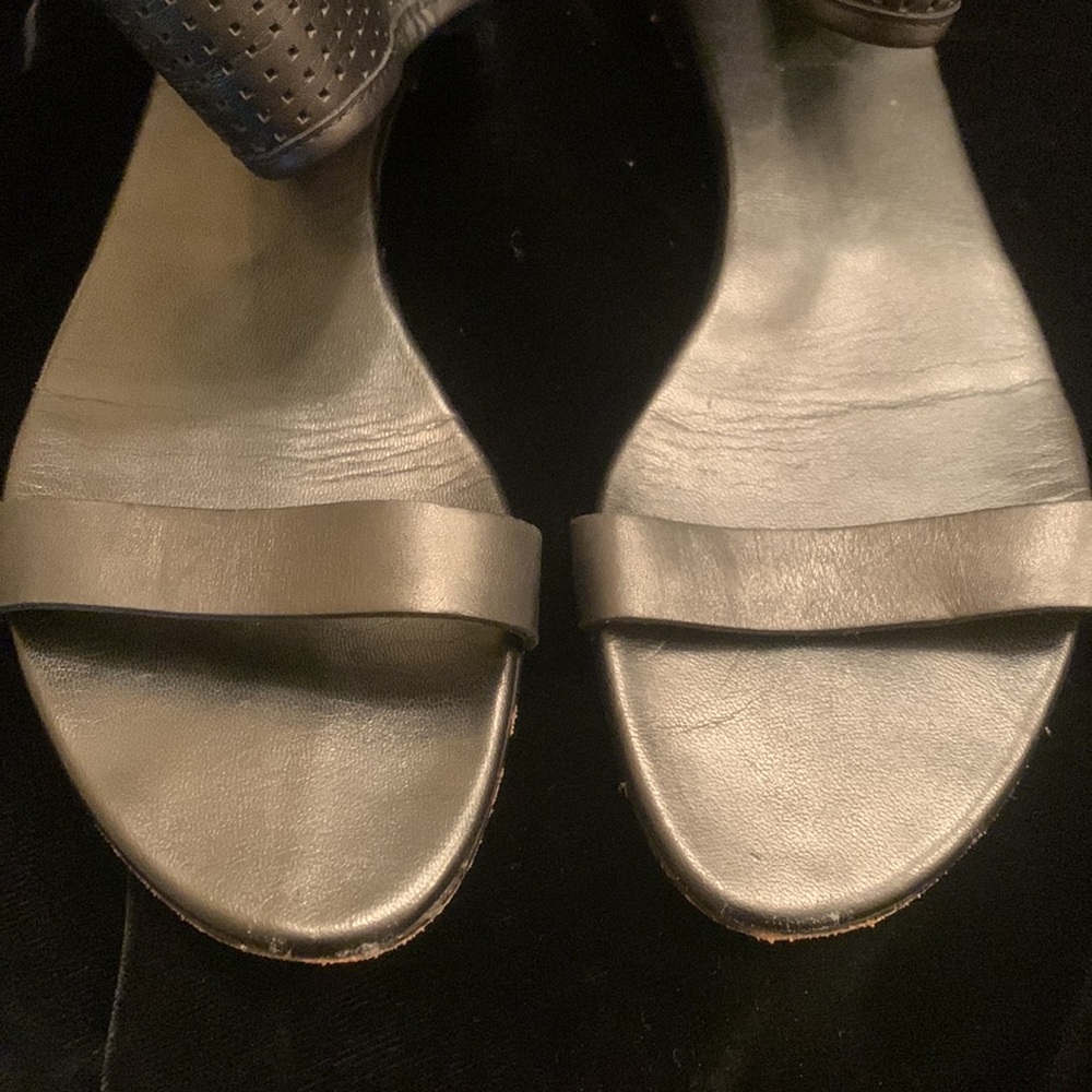 All Saints size 41 black leather back zip sandals - Picture 4 of 6
